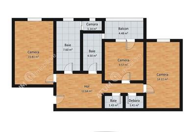 Apartament PET FRIENDLY cu 3 camere decomandate si 2 bai in Sibiu - 8