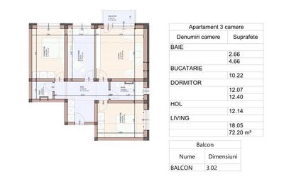 Apartament cu 3 camere decomandat în Exterior Vest - 1