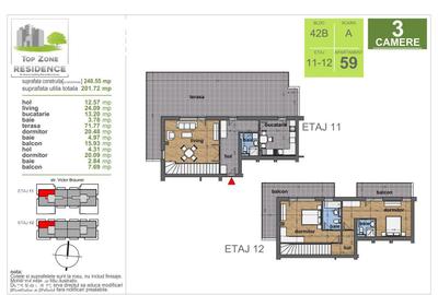 Apartament cu 3 camere decomandat în Exterior Vest