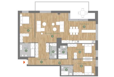 Penthouse cu 4 camere decomandat în Domenii - 10
