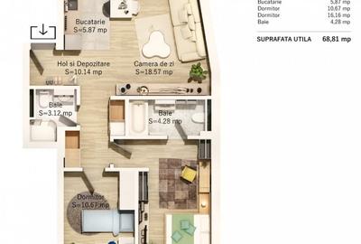 Proiect NOU | Apartamente de 2,3 si 4 camere | Centru / Parcul Central - 9