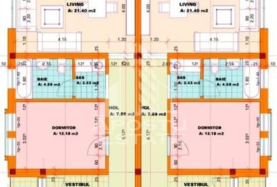 Duplex despartit cu zid dublu de caramida cu 3 camere in Urseni - 8