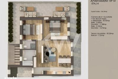 Apartament cu 3 camere în Tractorul - 5
