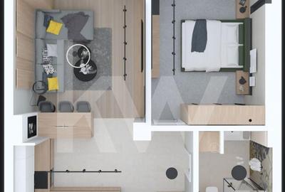 Apartament 2 camere 57,80 mp