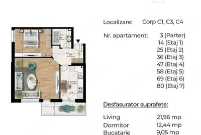 Apartament cu 2 camere decomandat în Central - 7