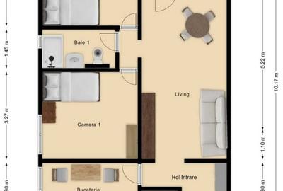 Apartament cu 3 camere semidecomandat în 7 Noiembrie - 1