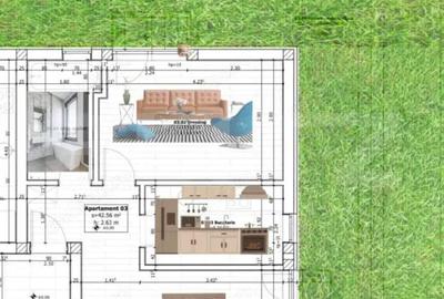 Apartament de vanzare, cu 2 camere + Gradina 80 mp, zona Ciarda Rosie
