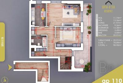 Apartament 2 camere,Dressing,Debara,Panorama superba,PARCARE,Pallady - 7