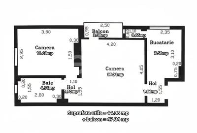 Apartament cu 2 camere nedecomandat, mobilat în Buziaș - 11