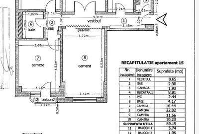 4 CAMERE 1991 5/7 UNIRII CASA POPORULUI MONOLIT  CU VEDERE  LA FANTANI MOBILAT - 21