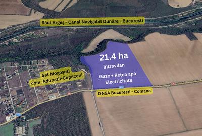Teren Intravilan 21.4 ha – Acces Direct DN5A – In Sudul Bucurestiului