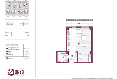 Dezvoltator - ansamblu rezidential Onyx Residence, apartament premium 1 camera - 12