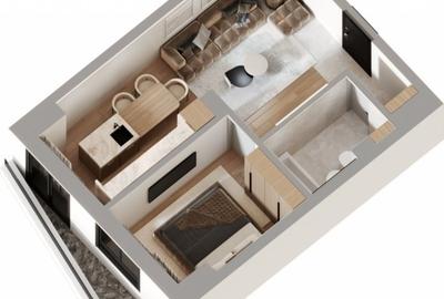 *BLOC NOU*Apartament 1 camera 45 mp,Pasarela Octav Bancila - 2