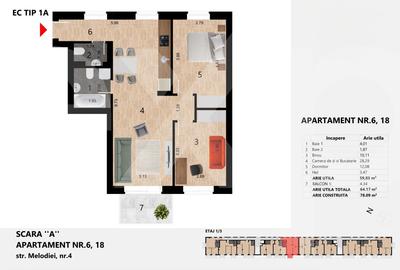 Apartament cu 3 camere semidecomandat în Mănăștur - 2