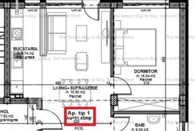 Apartament cu 2 camere, mobilat în Borhanci - 1