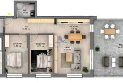 Apartament cu 3 camere decomandat în Central