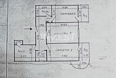 Apartament cu 3 camere decomandat în Gară