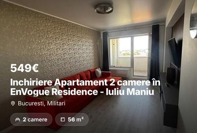 Apartament cu 2 camere decomandat, mobilat în Militari