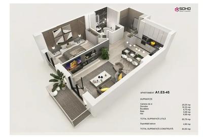 Apartament cu 2 camere semidecomandat în Tractorul - 1