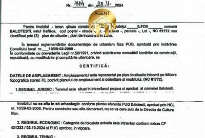 Teren de 677 mp, în Balotești