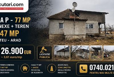 Casă individuală cu 3 camere cu Teren 7447 Mp în Petriș