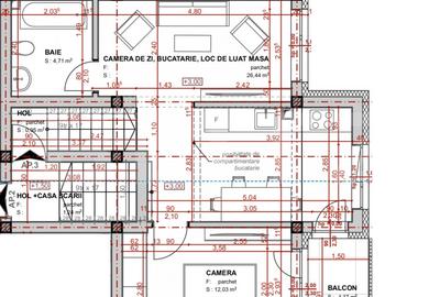 Apartament semifinisat, decomandat cu 2 camere, 44mp, in Apahida - 4