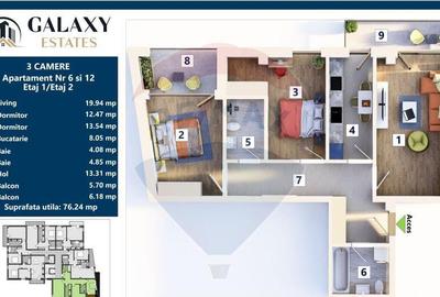 COMISION 0% Apartament 3 camere/ Tractorul / Galaxy Estate