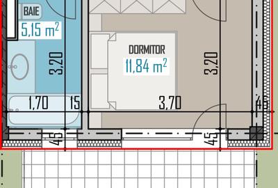 Apartament cu 2 camere decomandat în Baciu