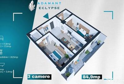 Apartament cu 3 camere semidecomandat în Nicolina - 3