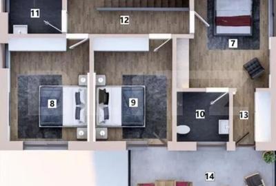 Duplex cu 4 camere cu Canalizare în Corușu - 16