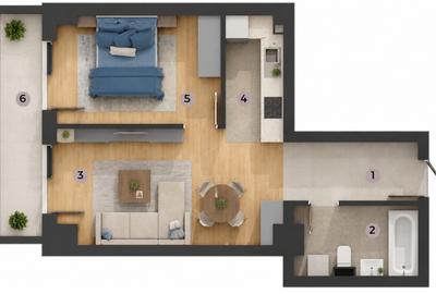 Apartament cu 2 camere semidecomandat în Aeroport - 8