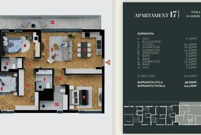Apartament cu 4 camere decomandat în Central - 8