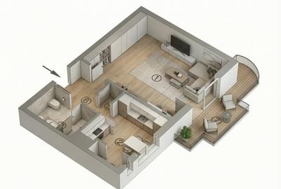 Garsonieră decomandată în Unirii - 2