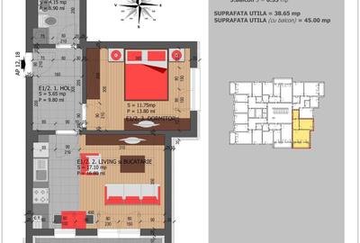 Apartament cu 2 camere decomandat în Central - 1
