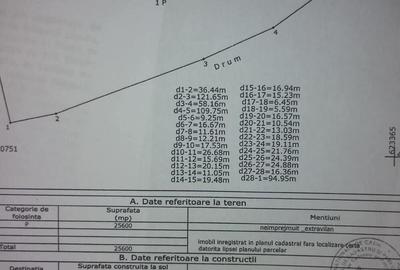 Teren de 25600 mp, în Măgura