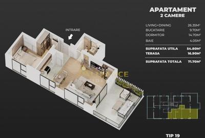 Apartament cu 2 camere semidecomandat în Central - 3