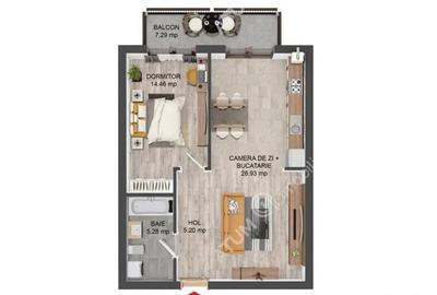 Apartament la cheie cu 2 camere balcon etaj 1 in Selimbar - 17
