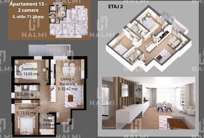Apartament cu 2 camere decomandat în Dara - 7