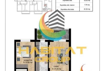 Pallady-Metrou N. Teclu - 2 camere, decomandat, 61.25 mp - 1