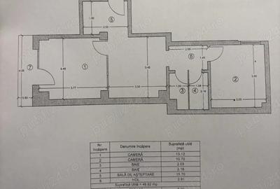 Apartament cu 2 camere decomandat în Central