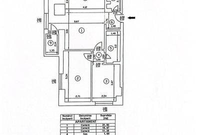 Apartament cu 3 camere semidecomandat, mobilat în P-ța Victoriei - 22