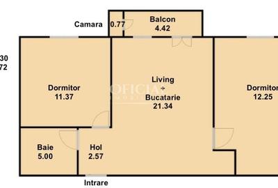 Apartament cu 3 camere semidecomandat în Florești - 3