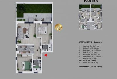 Apartament cu 3 camere decomandat, mobilat în Otopeni - 10