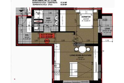 Apartament cu 3 camere în Sânmartin - 3