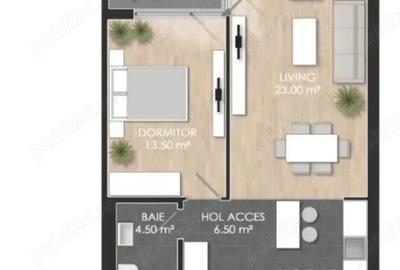 Apartament cu 2 camere semidecomandat în Nord