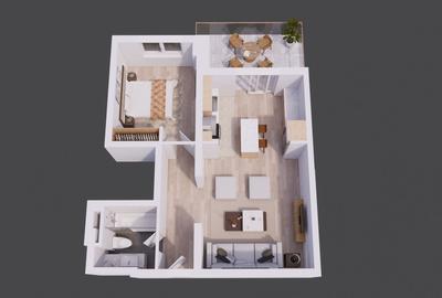 Apartament cu 2 camere semidecomandat în Central - 2