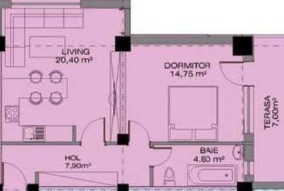 Apartament cu 2 camere decomandat în Central