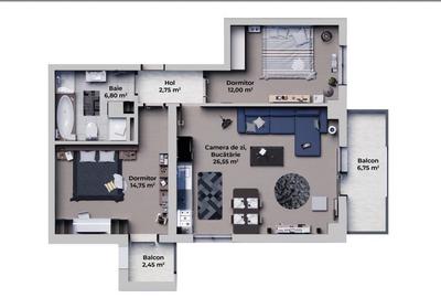 Apartament cu 3 camere în Central - 4