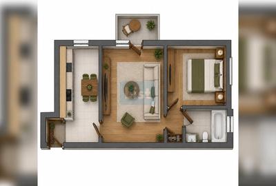 Apartament cu 2 camere semidecomandat, mobilat în Grigorescu - 7