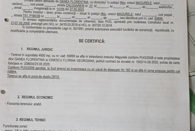 Teren de 4600 mp, în Central